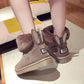 Snow Boots Women's Thick Furry Shoes Winter Cotton Shoes Women's Flat-heeled Mid-tube Boots Ankle Boots