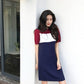 Female Spring French Elegant Sweet Dress Simple Splicing Short Graceful Slim Casual Dress