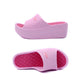 Wedge Heel Thick Bottom Women's One-word Slippers Wear Bohemian Plastic Foam Home Bathroom Slippers Ultra-light and Comfortable