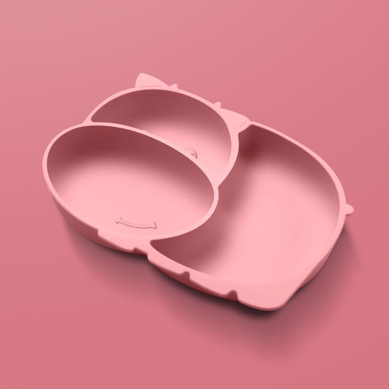 Silicone Baby Plate Food Grade Children's Feeding Bowl Dining Plate Cartoon Dishes Suction Toddle Training Tableware Kid NO BPA