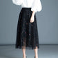 Women Skirts Female Long Skirt Summer Casual A-line Skirts Solid Color Elastic High Waist Skirt Loose Embroidered Skirt