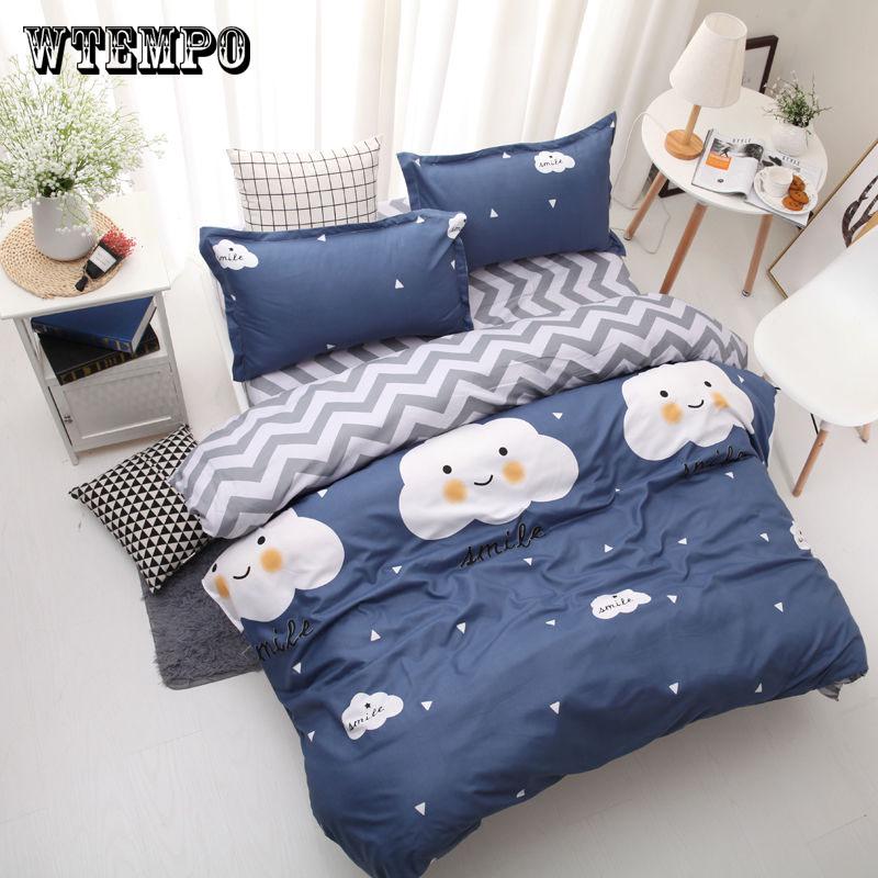 WTEMPO Soft Cotton Bedding Set Banana Leaf Duvet Cover Set Bed Linen King/Queen/Full/Double/Twin