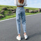Women's Jeans Spring and Autumn Loose Straight Daddy Pants High Waist Thin Harem Pants Trousers Ladies Denim Jeans