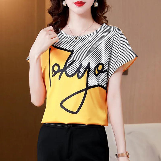 Women's Summer Large Size Top Loose Short Simple Short Sleeve T-shirt