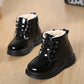 Children's Martin Boots Baby Winter Autumn Thick Plush Boots British Style Children Solid Color Casual Short Snow Boots