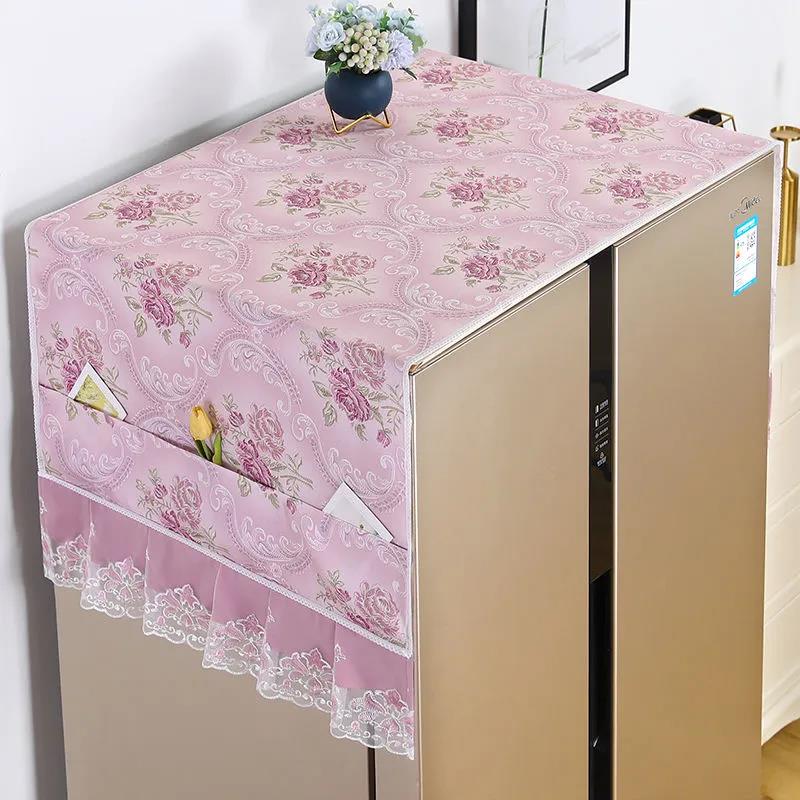 Refrigerator Cover Cloth Refrigerator Cover Single Door Double Door Refrigerator Towel Washing Machine Cover Universal Cover Towel Dustproof