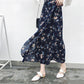 Vintage Floral Print Pockets All-match Women Long Half Length Skirt Autumn Loose Casual Female Skirt