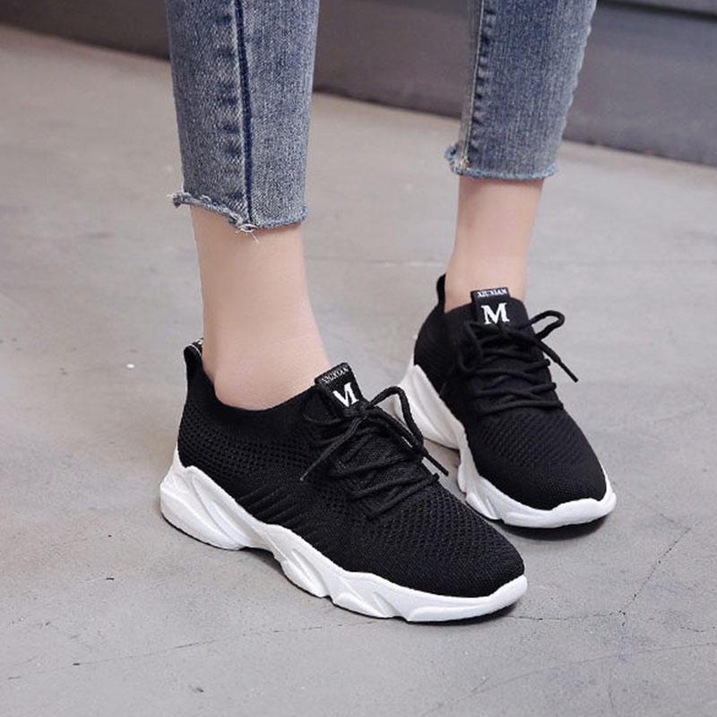 Spring and Summer Ladies Mesh Shoes Breathable Sports Mesh All-match Summer Thin Section Hollow Hiking Shoes