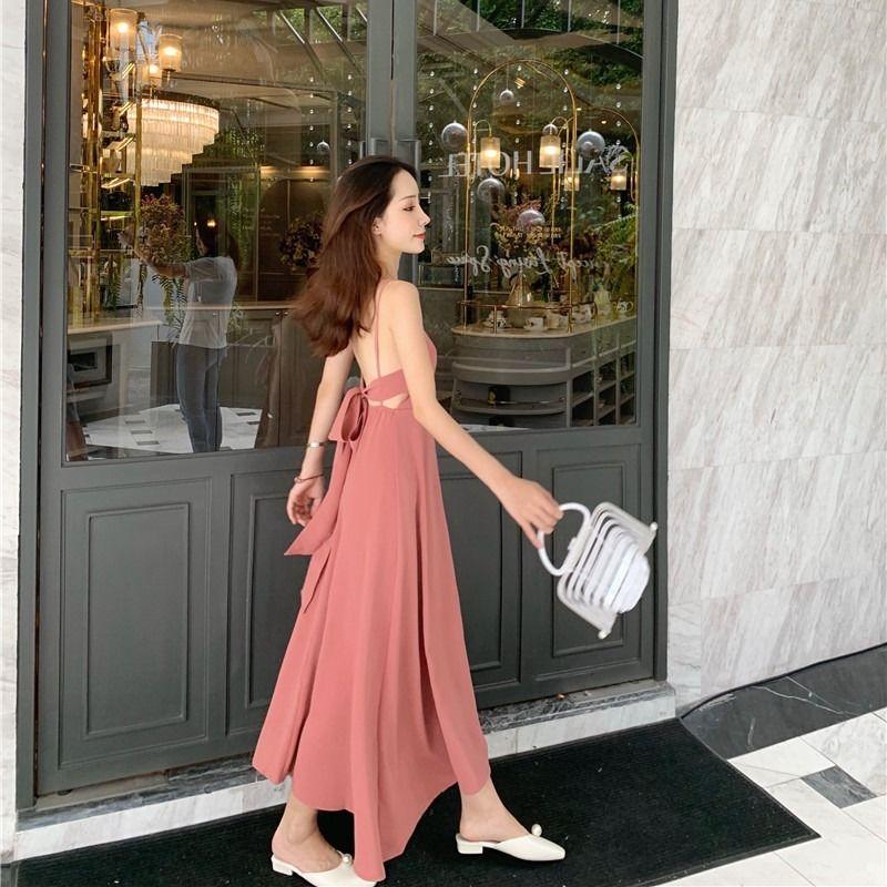 Hong Kong Style Female Summer Cold Wind Retro Temperament  Dress