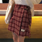 Summer Women Irregular Skirt High Waist Sexy Thin Plaid Skirt Anti-light Mini A-line Bag Hip Skirt