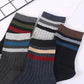 Men's Tube Socks Striped Business Cotton Socks Five Pairs of Sweat-absorbent and Breathable Stockings