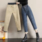 Women's High-waisted Jeans Are Thicker and Looser In Autumn and Winter Are Thinner and Taller Straight Leg Daddy Plus Velvet Pants Women