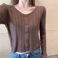 Early Autumn Women's Long-sleeved Knit Bottoming Shirt with A V-neck Short Body Sweater