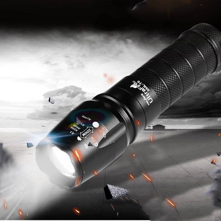 USB Rechargeable Flashlight Outdoor Long-range Ultra-bright Night Riding Multi-function Zoom Special Forces Xenon Lamp