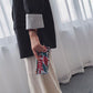 Women Clutches Printing Canvas Bag Portable Handbag Multi-Layer Wallets with Coin Pocket Zipper Purse