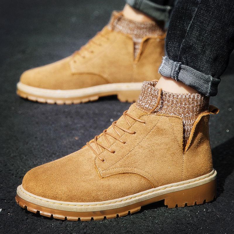 Autumn Winter Men Ankle Boots Fashion Tooling Male Martin Boots High Top Army Man Shoes Lace Up
