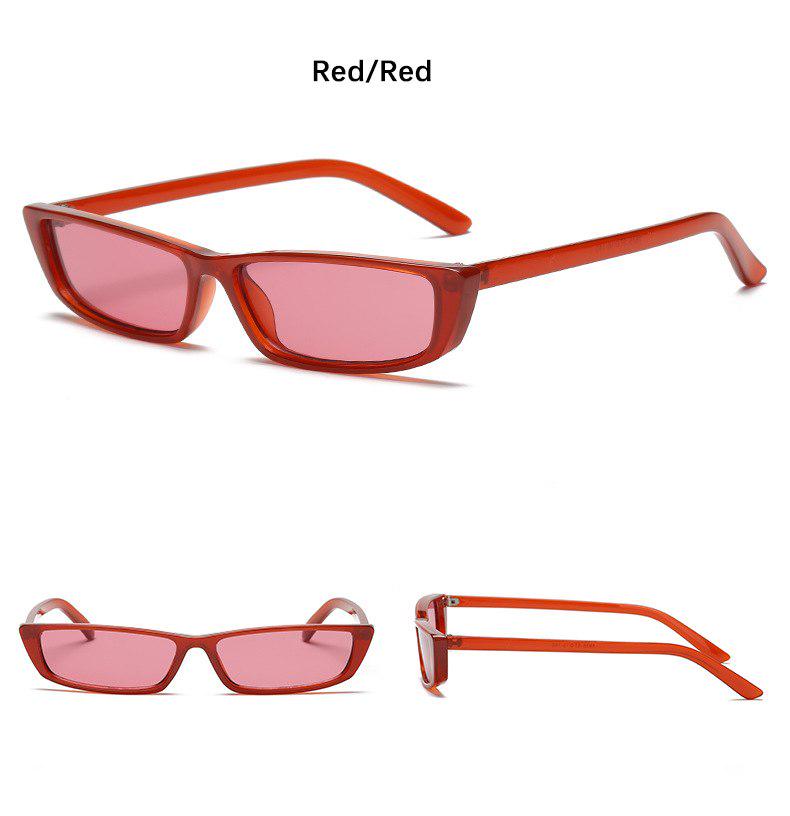small Rectangle sunglasses square black plastic hinge Fashion Men Clear Red glasses acetate Shades 2