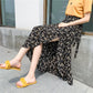 Loose Beach Skirt Half-length Skirt Summer Breathable Floral Pattern One-piece Lace-up Skirt Wrap Skirt Vacation Mid-length Floral Wrap Skirt