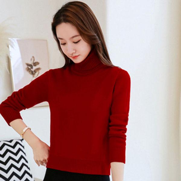 Autumn and Winter Turtleneck Warmth Thick Ultra-short Sweater Women's Pullover High-waist Loose Base Sweater