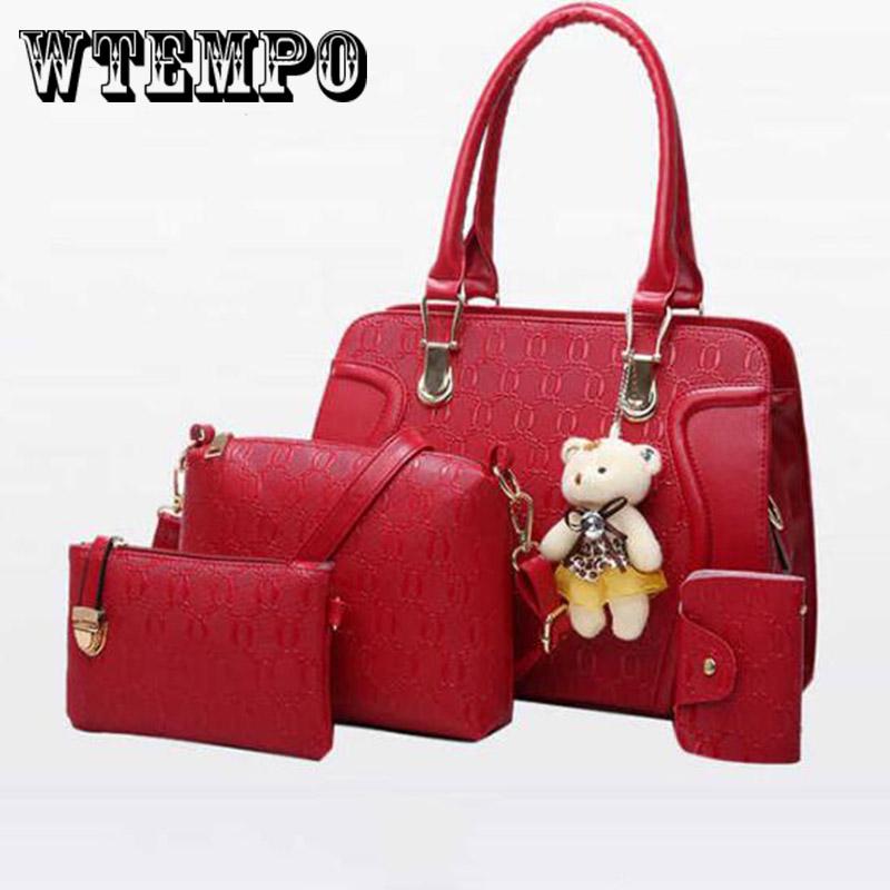 Messenger bag simple personality handbag trend leisure bag four-piece female fashion wild shoulder