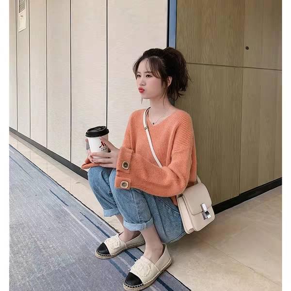 Pofulove Autumn Lazy Wind Pullover Sweater Women Loose Wearing Sweaters Soft Girl Jacket Light