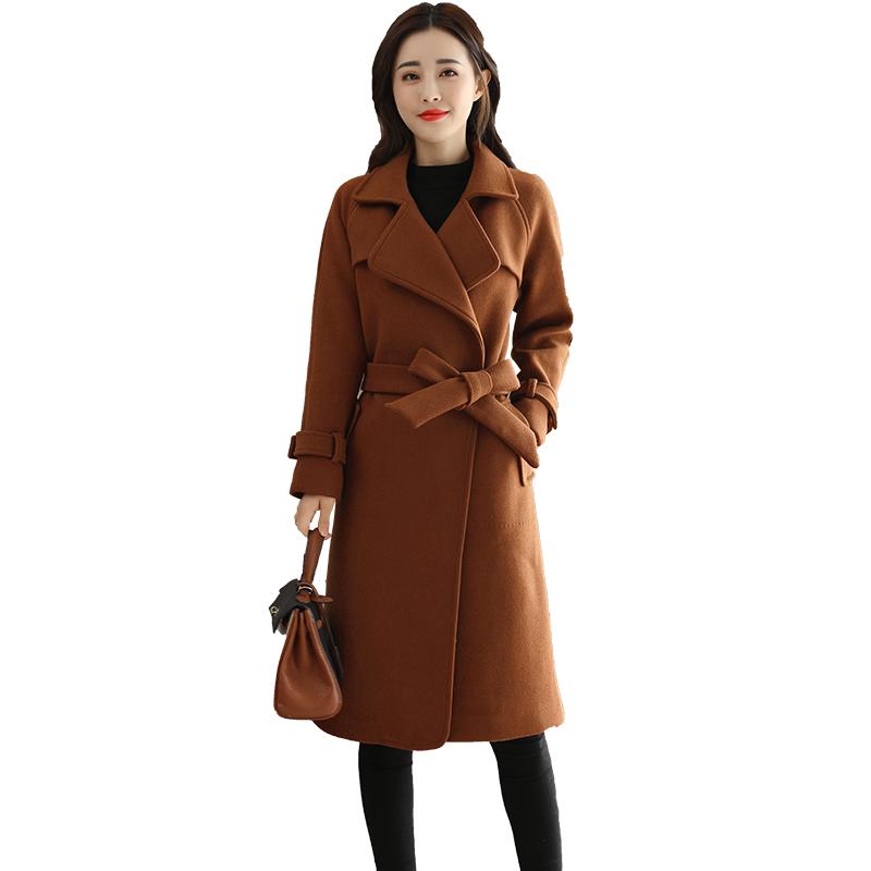 Women's Coats Autumn Winter Cashmere Trench Jacket Women Casual Coat  Warm Button Pocket Jackets