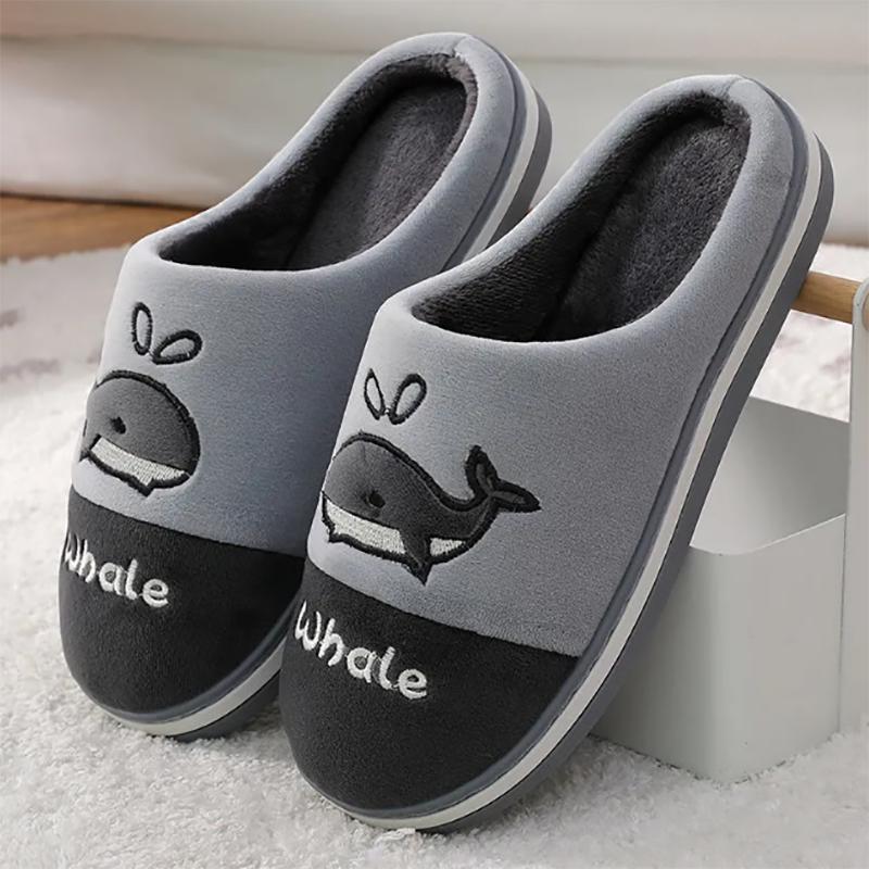 Men's Cotton Slippers Winter Non-slip Plus Velvet Thick-soled Indoor Warm Cotton Slippers