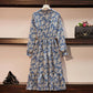Floral Chiffon Dress Female French Bellflower Style Temperament Was Thin In The Long Section Dress Female Chiffon Long-sleeved Dress