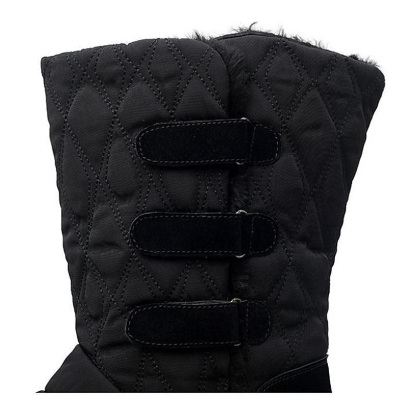 Winter Outdoor Ski Boots Boots Women's Waterproof Non-slip Mid-high Tube Cotton Boots Outdoor Plus Velvet Thickening Large Size Snow Boots
