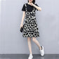 1 Pcs Stitching Short Sleeve Dress Plus Size Women's Clothing Spring Summer S-XXXL Loose Love Heart Shape Print