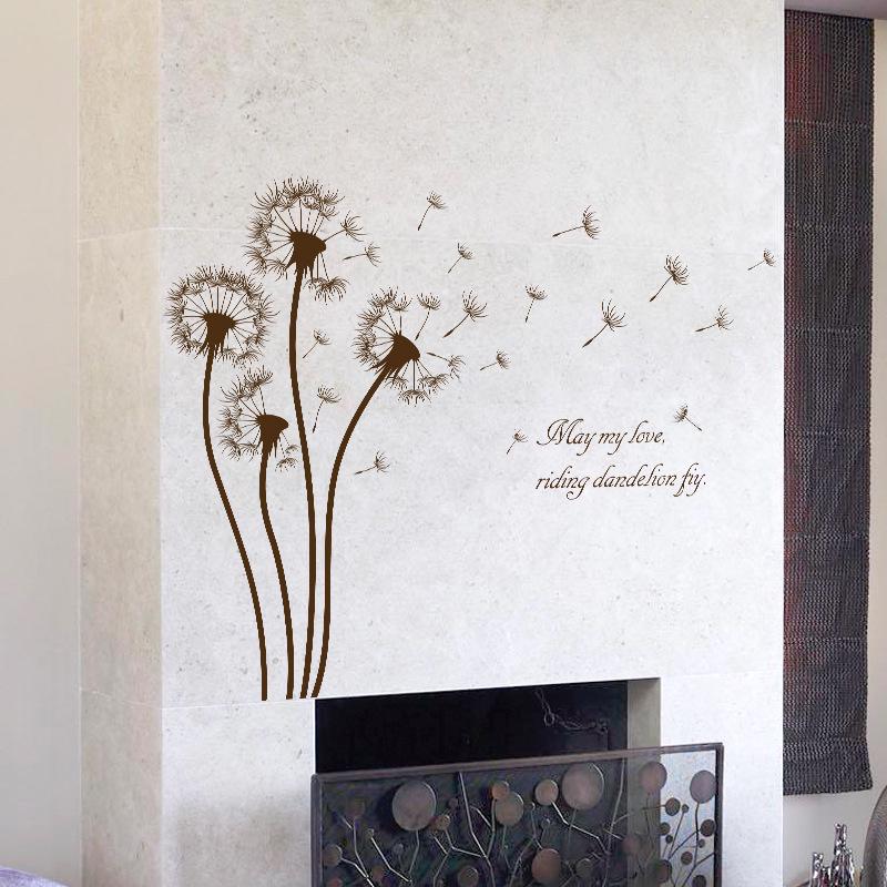 Dandelion plant bedroom living room bathroom cabinet TV background decorative wall stickers