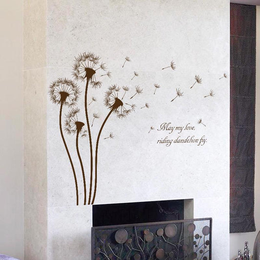 Dandelion plant bedroom living room bathroom cabinet TV background decorative wall stickers
