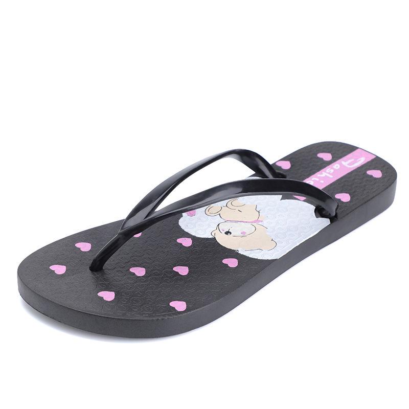 WTEMPO Flip-flop Female Summer Fashion Wear Cute Cartoon Non-slip Bathroom Flat Beach Slippers