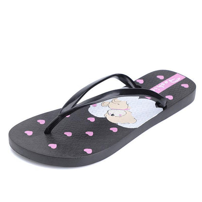 WTEMPO Flip-flop Female Summer Fashion Wear Cute Cartoon Non-slip Bathroom Flat Beach Slippers