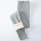 Solid Color Winter Plus Velvet Thick Vertical Striped Leggings Women's Outer Wear Trousers Plus Size Tight-fitting Stretch High-waist Pants