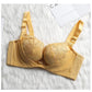 Women's Adjustable Underwear Exquisite Embroidery Sexy Lace Mesh Comfortable Cotton Solid Gathering Thick Padded Cup Bra Female Adjustable Brassiere