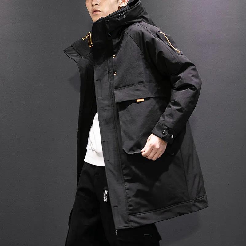 2021 Winter New Men's Hooded Down Jacket Casual Mid-length Trend Thick Warm Jacket