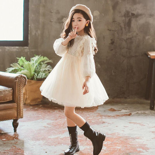 Children's Clothing Girls' Dresses Spring and Autumn Clothing Children's Long-sleeved Princess Dresses Little Girls Western Fluffy Dresses