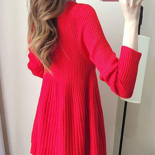 Autumn and Winter Thickened Base Skirt Mid-length Slim and Thin Puff Skirt Solid Color Casual Women Sweater Skirt