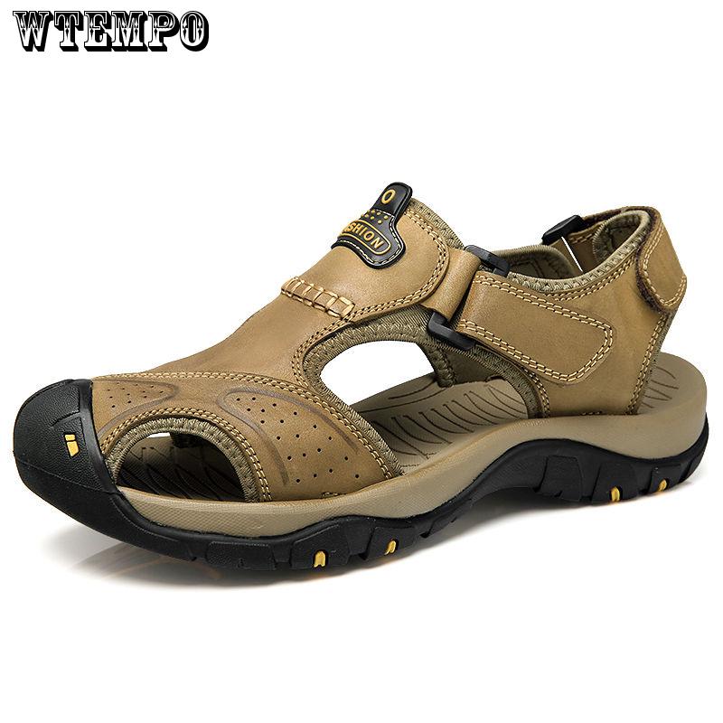 Sandals Summer Hollow Men Business Round Head Shoes Breathable Leather Shoes
