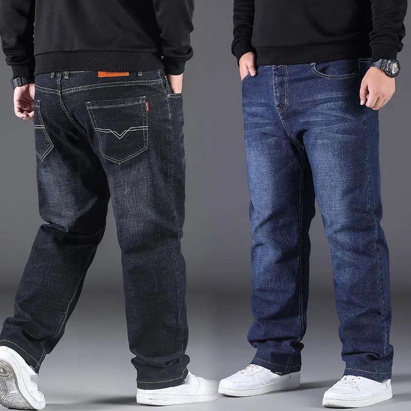 Large Size Jeans Male Loose Straight Stylus Plus Fertilizer High Waist Trousers Leg Trousers