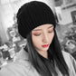 Winter Woolen Hat Korean Fashion Wild Ultra-thick Knitted Hat Plus Velvet Soft Hat for Women