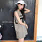 Women's Mid-length Fake Two-piece Sleeveless T-shirt Summer Loose Retro Outer Wear Vest Ins Anti-show Top Clothes Fitness Jogging Vest