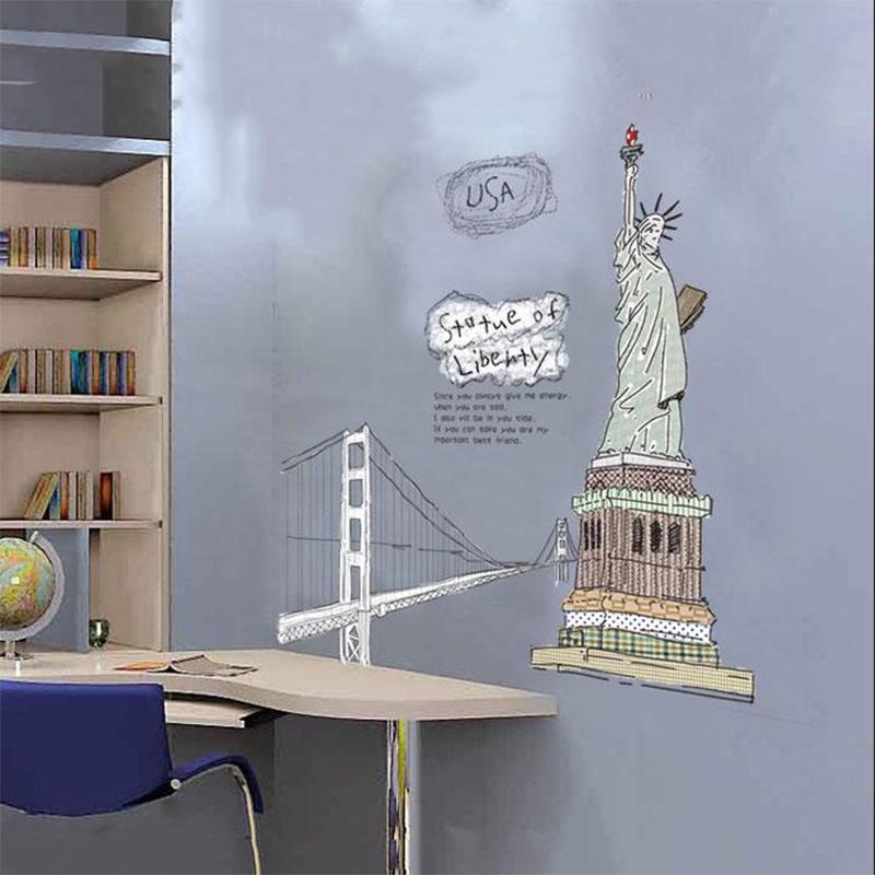 Statue of Liberty Large Removable Living Room Dining Room Study Aisle Wall Sticker