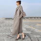 2019 Women Plus Size Autumn Winter Cassic Simple Wool Long Coat Female Robe Outerwear Manteau Femme