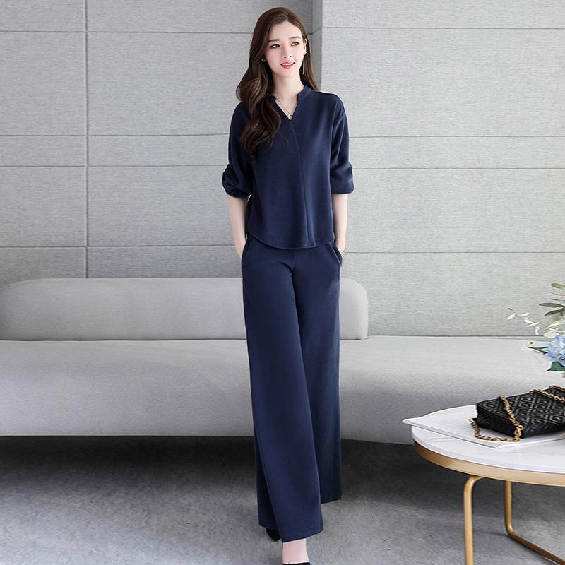 Wide-leg Pants Suit Women's 2021 Spring and Autumn Women's Women's Thin Two-piece Suit