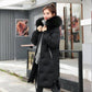 Women's Winter Long Jakcet Down Cotton Coat Female Long Sleeve Hooded Fur Collar Jacket Coat