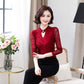 Spring and Autumn Bottoming Shirt V-Neck Mesh Top Casual Inside Long Sleeve Slim Fit T-Shirt Ladies Yarn