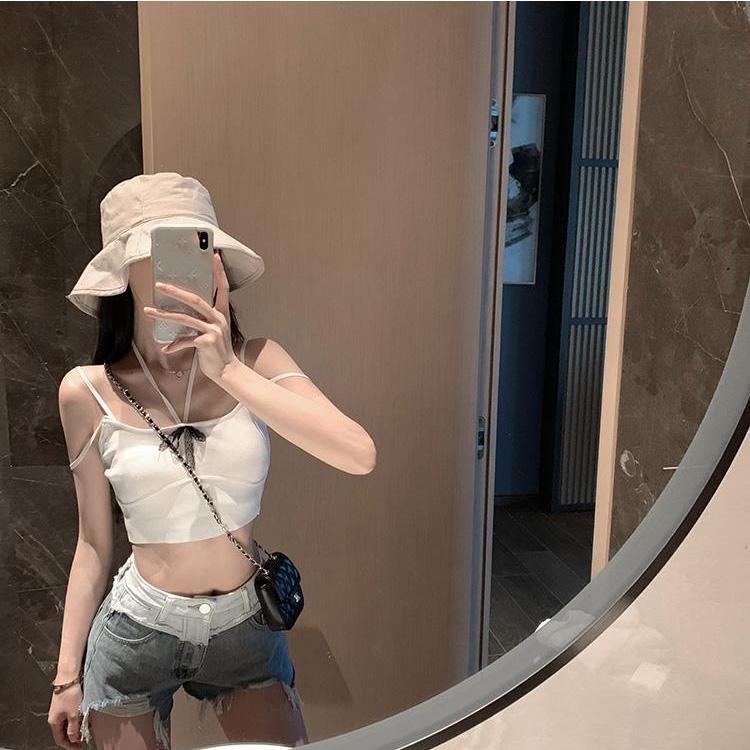 WTEMPO Color Gradient Stitching Denim Shorts Women Loose Spring and Summer Wide Leg A-line Thin Curled Bottom Casual Shorts