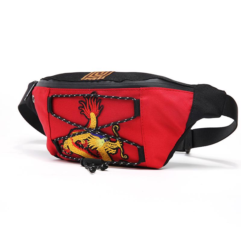 Waist Bag Men Portable Large Capacity Embroidered Chest Bag Shoulder Bag Outdoor Sports Shoulder Bag